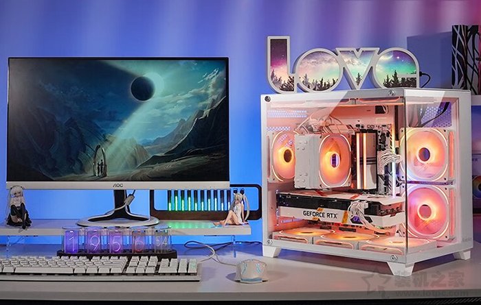 航嘉S920白色海景房主机，i5 13490F配RTX4060Ti游戏主机配置